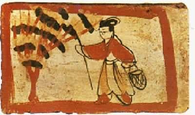 《采桑图》魏晋墓砖画