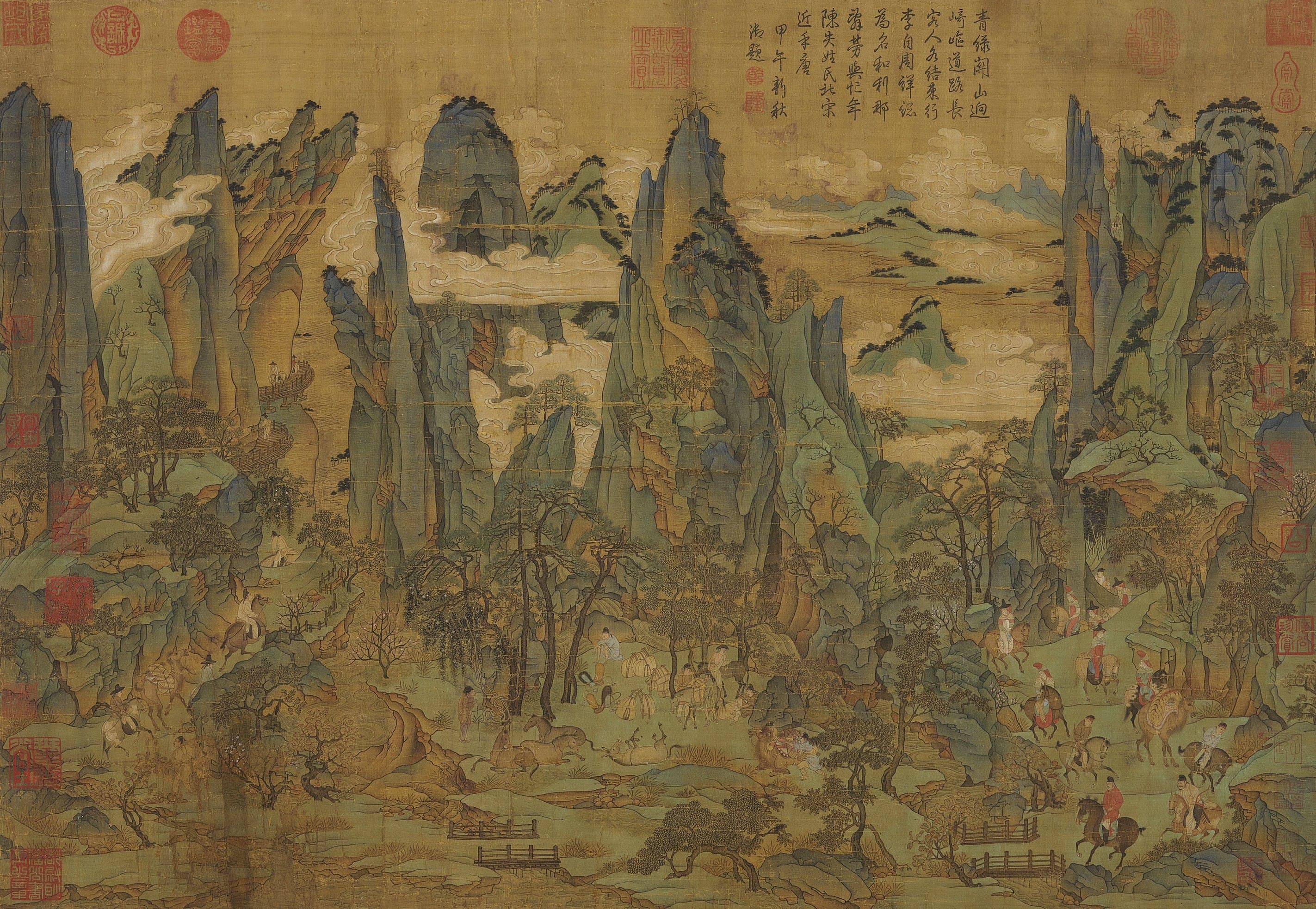 明皇幸蜀图，唐李昭道绘，国立故宫博物院藏